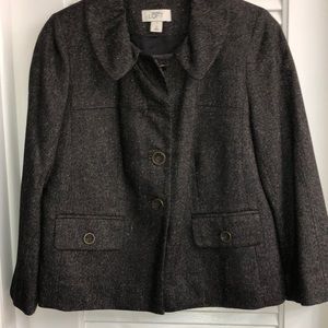 Ann Taylor Loft  Tweed Long Sleeve Button Jacket Sz 2